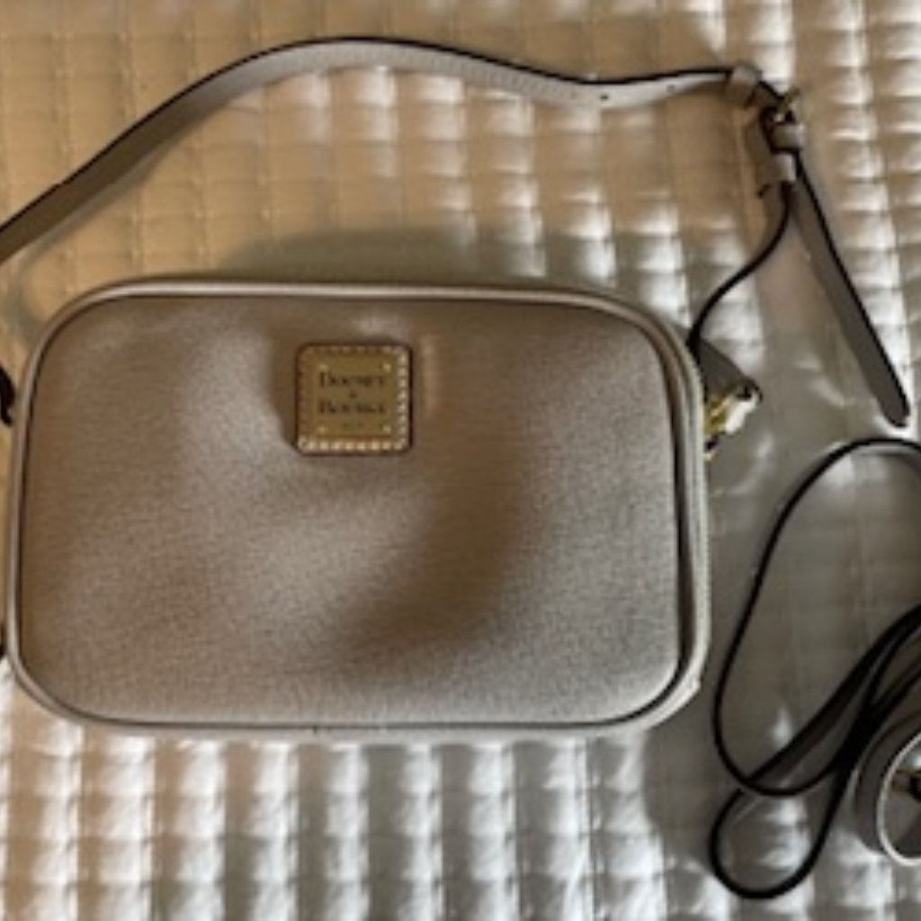Dooney & Bourke Small Saffiano Sawyer Double Zip Cross Body Gray Shoulder Bag